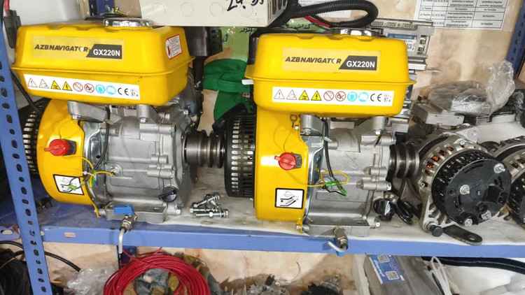 ژنراتور شارژر باتری 12/24 ولت خودرویی DC و دینام 120 آمپر موتور بنزین هندل دستی